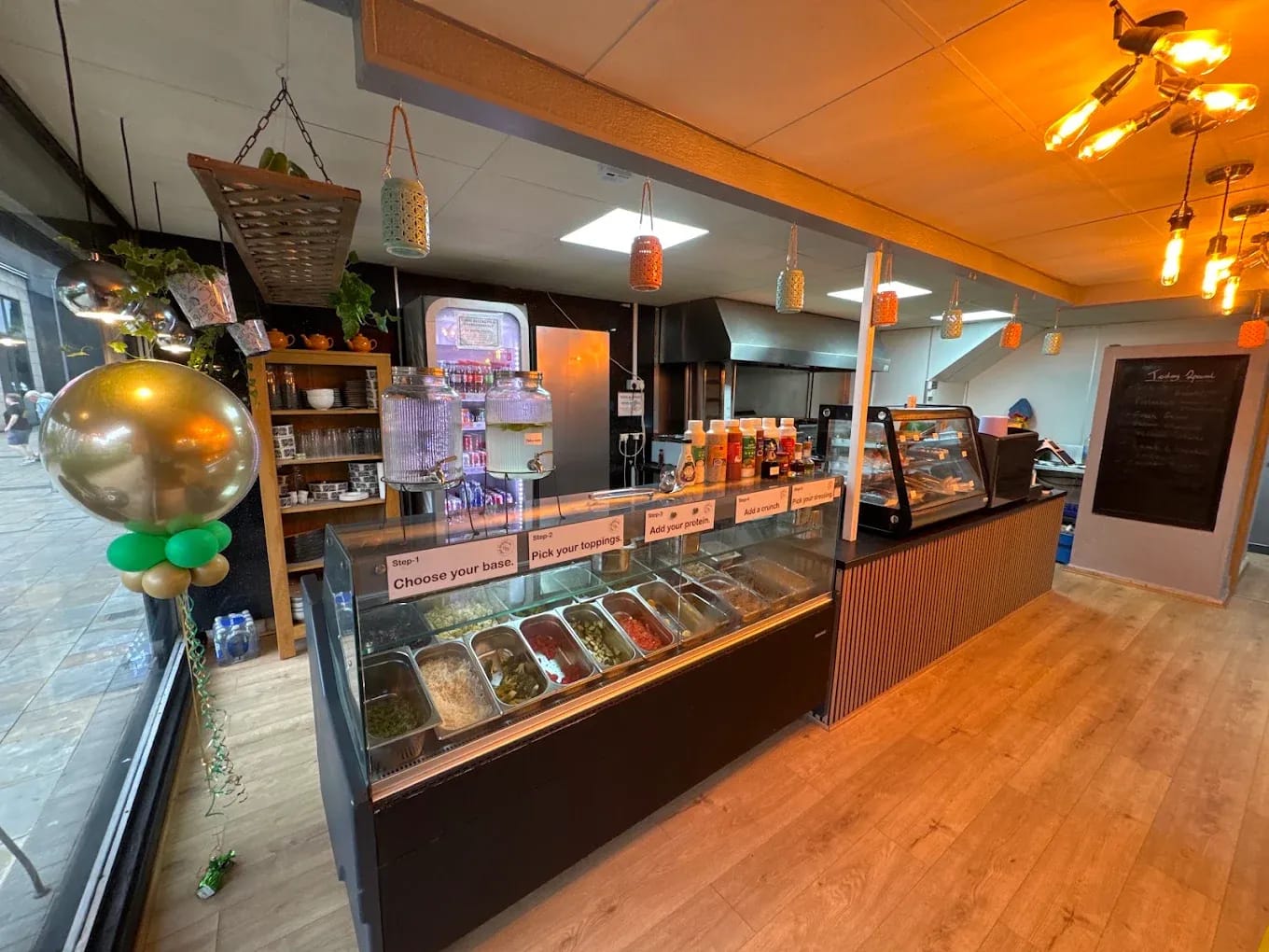 The servery counter inside Gulz Deli